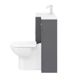 Apollo2 1100mm Gloss Grey Combination Furniture Pack (Excludes Pan + Cistern) -Bathroom Suites Sales AP1100G D5 460