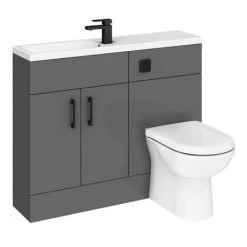 Apollo2 1100 Gloss Grey Slimline Combination Furniture Pack (excl. Pan + Cistern) w. Matt Black Handles 7 Apollo2 1100 Gloss Grey Slimline Combination Furniture Pack (excl. Pan + Cistern) w. Matt Black Handles -Bathroom Suites Sales APS1100GMB d3 460