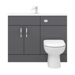 Apollo2 1100mm Gloss Grey Slimline Combination Furniture Pack (Excludes Pan + Cistern) -Bathroom Suites Sales APS1100G D4 460