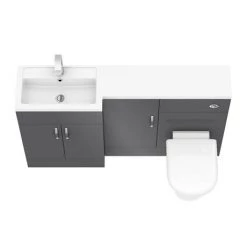 Apollo2 1500mm Gloss Grey Combination Furniture Pack (Excludes Pan + Cistern) -Bathroom Suites Sales APS1500G D3 460
