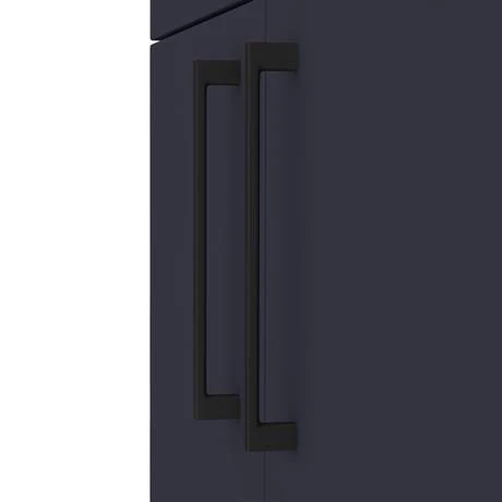 Arezzo 1100 Matt Blue Semi-Recessed Round Combination Vanity Unit (Matt Black Flush & Handles) 2 Arezzo 1100 Matt Blue Semi-Recessed Round Combination Vanity Unit (Matt Black Flush & Handles) - Image 2