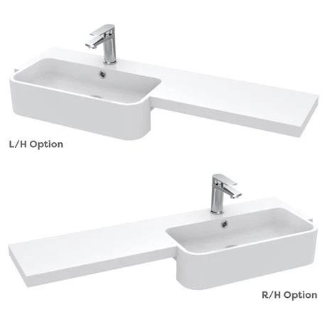 Arezzo 1100 Matt Blue Semi-Recessed Round Combination Vanity Unit (Matt Black Flush & Handles) 5 Arezzo 1100 Matt Blue Semi-Recessed Round Combination Vanity Unit (Matt Black Flush & Handles) - Image 5