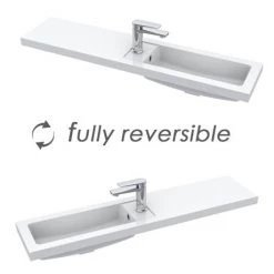 Arezzo 1100 Matt Grey Slimline Combination Vanity Unit (Matt Black Flush & Handles) -Bathroom Suites Sales AZ11GMBSL d5 460