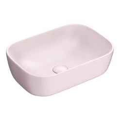 Arezzo 600 Grey Floor Standing Unit with Pink Rectangular Counter Top Basin + Toilet Pack -Bathroom Suites Sales AZ6GPKCTP2 d3 460
