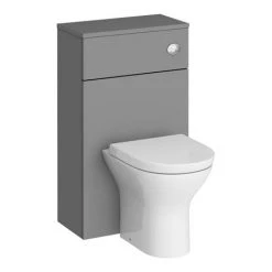 Arezzo 600 Grey Wall Hung Unit with Pink Round Counter Top Basin + Toilet Pack -Bathroom Suites Sales AZ6GPKCTP3 N D6 460