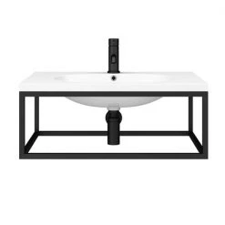 Arezzo 700 Wall Hung Basin with Matt Black Frame + Square Toilet 10 Arezzo 700 Wall Hung Basin with Matt Black Frame + Square Toilet -Bathroom Suites Sales AZ7BKFRMSQT N D1 460