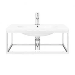 Arezzo 700 Wall Hung Basin with Chrome Frame + Square Toilet 10 Arezzo 700 Wall Hung Basin with Chrome Frame + Square Toilet -Bathroom Suites Sales AZ7CHFRMSQT n D1 460