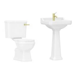 Arezzo Traditional 4-Piece 1TH Bathroom Suite (incl. Brushed Brass Lever) 9 Arezzo Traditional 4-Piece 1TH Bathroom Suite (incl. Brushed Brass Lever) -Bathroom Suites Sales AZBB d3 460