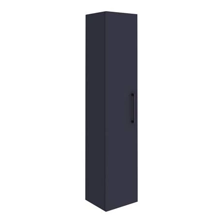 Arezzo Blue Floor Standing Vanity Unit, Tall Cabinet + Toilet Pack with Black Handles 5 Arezzo Blue Floor Standing Vanity Unit, Tall Cabinet + Toilet Pack with Black Handles - Image 5