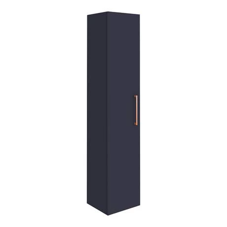 Arezzo Blue Floor Standing Vanity Unit, Tall Cabinet + Toilet Pack with Rose Gold Handles 5 Arezzo Blue Floor Standing Vanity Unit, Tall Cabinet + Toilet Pack with Rose Gold Handles - Image 5