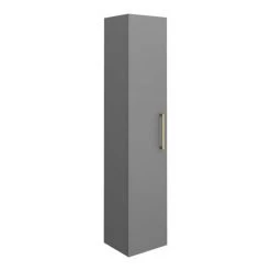 Arezzo Grey Floor Standing Vanity Unit, Tall Cabinet + Toilet Pack with Brass Handles -Bathroom Suites Sales AZGBRFSP1 nd6 460