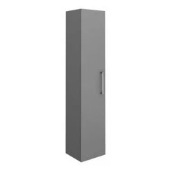 Arezzo Grey Floor Standing Vanity Unit, Tall Cabinet + Toilet Pack with Chrome Handles -Bathroom Suites Sales AZGCHFSP1 d6 460