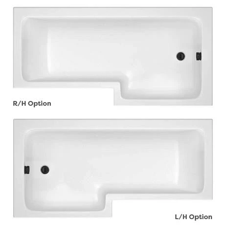 Arezzo L-Shaped Shower Bath Suite - 1700mm with Blue Vanity Unit + Square Toilet 2 Arezzo L-Shaped Shower Bath Suite - 1700mm with Blue Vanity Unit + Square Toilet - Image 2