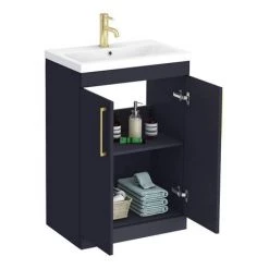 Arezzo L-Shaped Shower Bath Suite - 1700mm with Blue Vanity Unit + Square Toilet 9 Arezzo L-Shaped Shower Bath Suite - 1700mm with Blue Vanity Unit + Square Toilet -Bathroom Suites Sales AZLBSBB d3 460