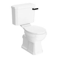 Arezzo Wall Hung Countertop Basin Unit with Toilet - Pink with Industrial Style Black Handle -Bathroom Suites Sales AZPK6CTBS d4 460