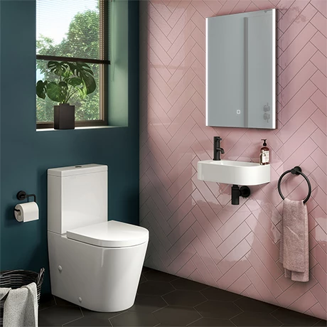 Arezzo Round Cloakroom Suite (Toilet + Basin) 1 Arezzo Round Cloakroom Suite (Toilet + Basin)