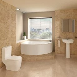 Bianco Bathroom Suite with Orlando Corner Bath