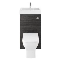 Brooklyn 500mm Hacienda Black 2-In-1 Combined Wash Basin & Toilet -Bathroom Suites Sales BCOMBLK d1 460