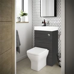 Brooklyn 500mm Hacienda Black 2-In-1 Combined Wash Basin & Toilet