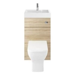 Brooklyn 500mm Natural Oak 2-In-1 Combined Wash Basin & Toilet 8 Brooklyn 500mm Natural Oak 2-In-1 Combined Wash Basin & Toilet -Bathroom Suites Sales BCOMOAK detail1 460