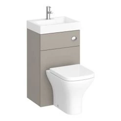 Brooklyn 500mm Stone Grey 2-In-1 Combined Wash Basin & Toilet 9 Brooklyn 500mm Stone Grey 2-In-1 Combined Wash Basin & Toilet -Bathroom Suites Sales BCOMSTO detail2 460