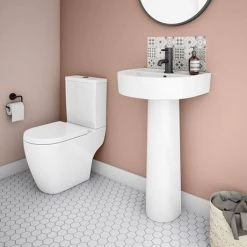 Bianco Double Ended Curved Freestanding Bath Suite -Bathroom Suites Sales BDECFBSN detail4 460