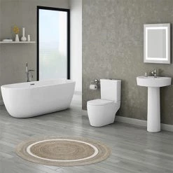 Bianco Double Ended Curved Freestanding Bath Suite