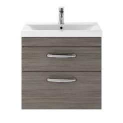 Brooklyn Grey Avola Cloakroom Suite (Wall Hung Vanity + Toilet) -Bathroom Suites Sales BGACS d2 460