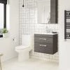 Brooklyn Grey Avola Cloakroom Suite (Wall Hung Vanity + Toilet)