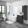 Brooklyn Gloss Grey L Shaped Bath Suite (with Vanity + Tall Cabinet)