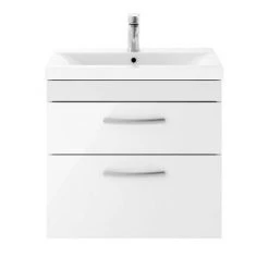 Brooklyn Gloss White Cloakroom Suite (Wall Hung Vanity + Toilet) -Bathroom Suites Sales BGWCS d2 460