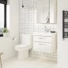 Brooklyn Gloss White Cloakroom Suite (Wall Hung Vanity + Toilet)