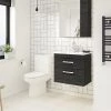 Brooklyn Black Cloakroom Suite (Wall Hung Vanity + Toilet)