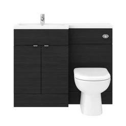 Brooklyn Black 1100mm Combination Furniture Pack -Bathroom Suites Sales BK1100BLK D3 460