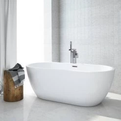 Bliss Modern Double Ended Curved Freestanding Bath Suite - 2 Basin Size Options -Bathroom Suites Sales BLISS VERONA SUITE detail2 460