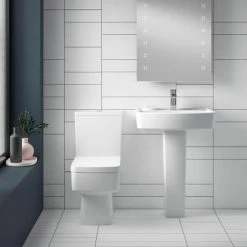 Bliss Modern Double Ended Curved Freestanding Bath Suite - 2 Basin Size Options -Bathroom Suites Sales BLISS VERONA SUITE detail6 460