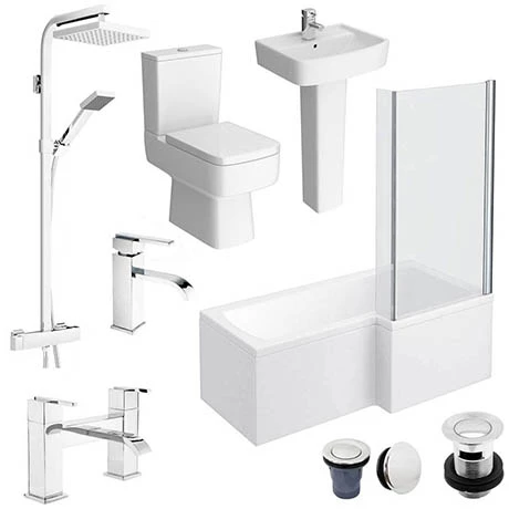 Bliss L-Shaped 1600 Complete Bathroom Package 1 Bliss L-Shaped 1600 Complete Bathroom Package