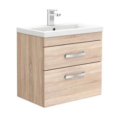 Brooklyn Natural Oak Cloakroom Suite (Wall Hung Vanity + Toilet) 2 Brooklyn Natural Oak Cloakroom Suite (Wall Hung Vanity + Toilet) - Image 2