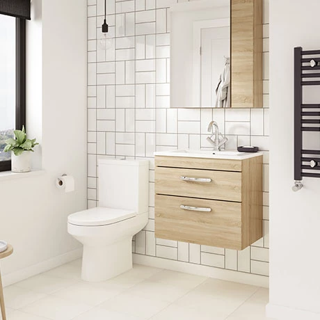 Brooklyn Natural Oak Cloakroom Suite (Wall Hung Vanity + Toilet) 1 Brooklyn Natural Oak Cloakroom Suite (Wall Hung Vanity + Toilet)