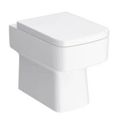 Brooklyn White Gloss Combined Two-In-One Wash Basin, Toilet & Flush Plate (500mm wide x 300mm) -Bathroom Suites Sales BRKCOMBWC d4 460