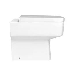 Brooklyn White Gloss Combined Two-In-One Wash Basin, Toilet & Flush Plate (500mm wide x 300mm) -Bathroom Suites Sales BRKCOMBWC d6 460