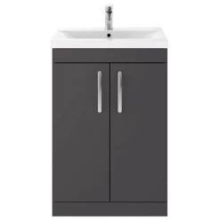 Brooklyn Gloss Grey Bathroom Suite with Tall Cabinet -Bathroom Suites Sales BTCGRY d2 460