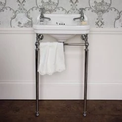 Burlington Cloakroom Slimline Toilet + Edwardian Basin inc. Wash Stand -Bathroom Suites Sales BUR CLK SET d2 460
