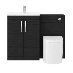 Brooklyn Black Modern Sink Vanity Unit + Toilet Package 11 Brooklyn Black Modern Sink Vanity Unit + Toilet Package -Bathroom Suites Sales BWCBLK n d5a 460