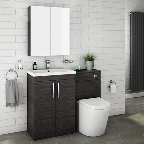 Brooklyn Black Modern Sink Vanity Unit + Toilet Package 1 Brooklyn Black Modern Sink Vanity Unit + Toilet Package