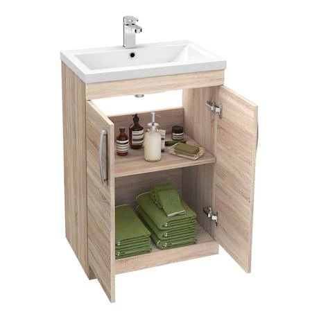 Brooklyn Natural Oak Floor Standing Vanity Furniture Package 4 Brooklyn Natural Oak Floor Standing Vanity Furniture Package - Image 4