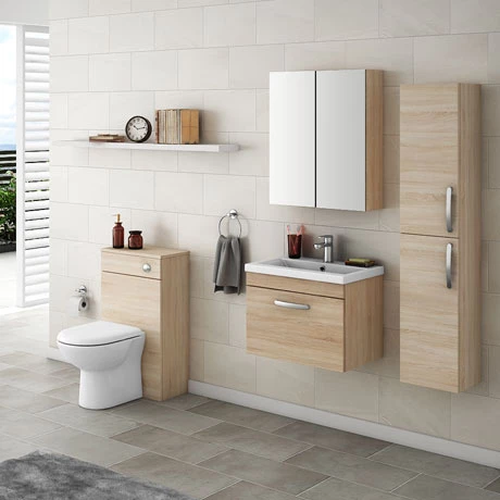 Brooklyn Natural Oak Wall Hung Vanity Furniture Package 1 Brooklyn Natural Oak Wall Hung Vanity Furniture Package