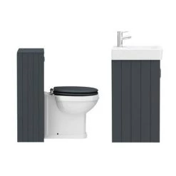 Chatsworth Traditional Graphite Sink Vanity Unit + Toilet Package -Bathroom Suites Sales C560WCBLK n d6 460