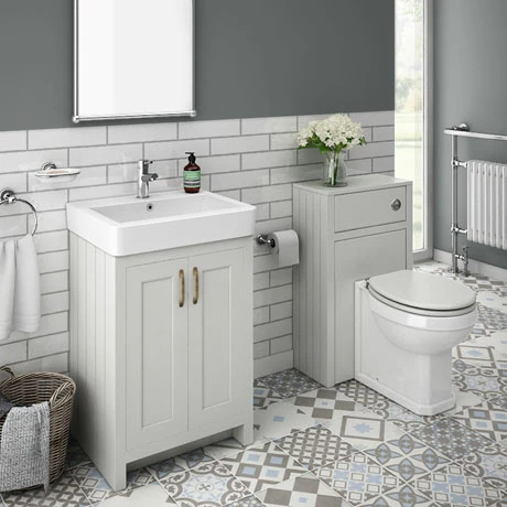 Chatsworth Traditional Grey Sink Vanity Unit + Toilet Package 1 Chatsworth Traditional Grey Sink Vanity Unit + Toilet Package