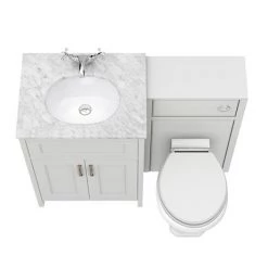 Chatsworth White Marble Traditional Grey Vanity Unit + Toilet Package -Bathroom Suites Sales C610GRY WHT n d5 460